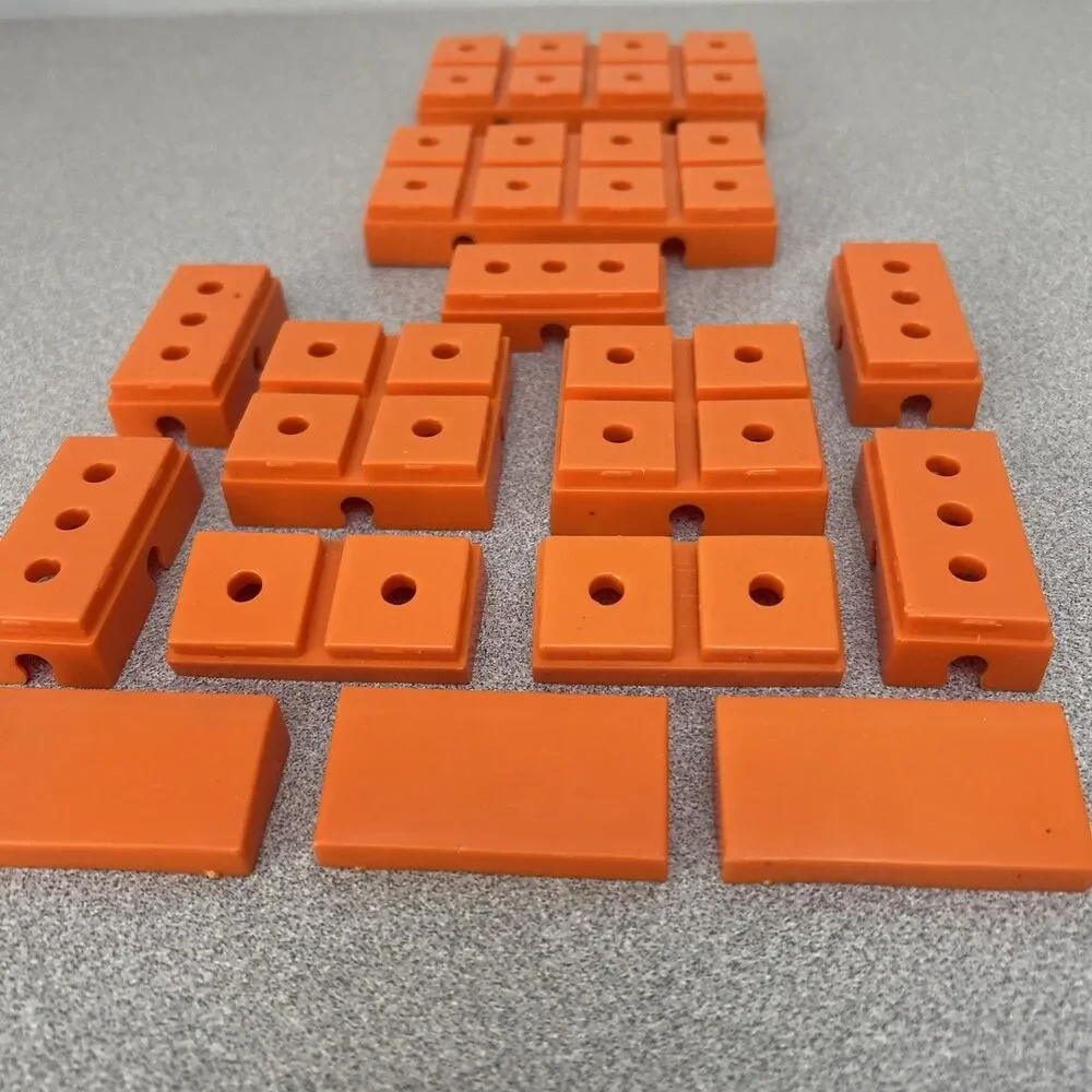Vintage Tinker Toy Toy Maker‎ Mixed Lot Of 14 Vintage Orange Plastic Pieces